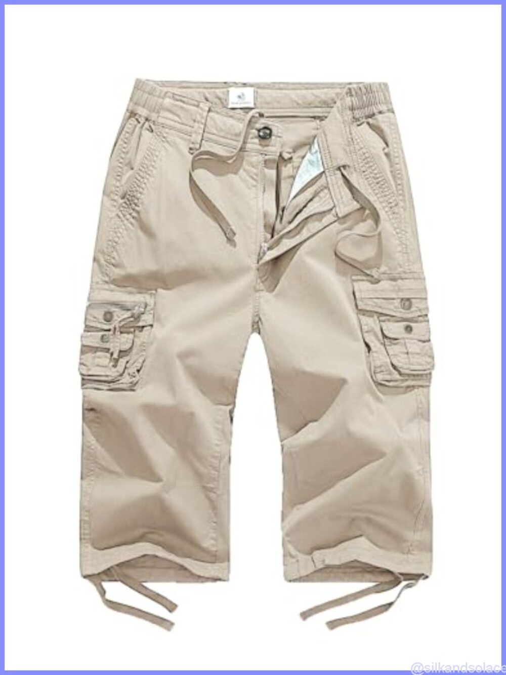 Women's Mid Rise Cargo Capris Drawstring Multi Pocket Hiking